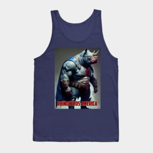 Rhinoceros America - Oil paint Tank Top